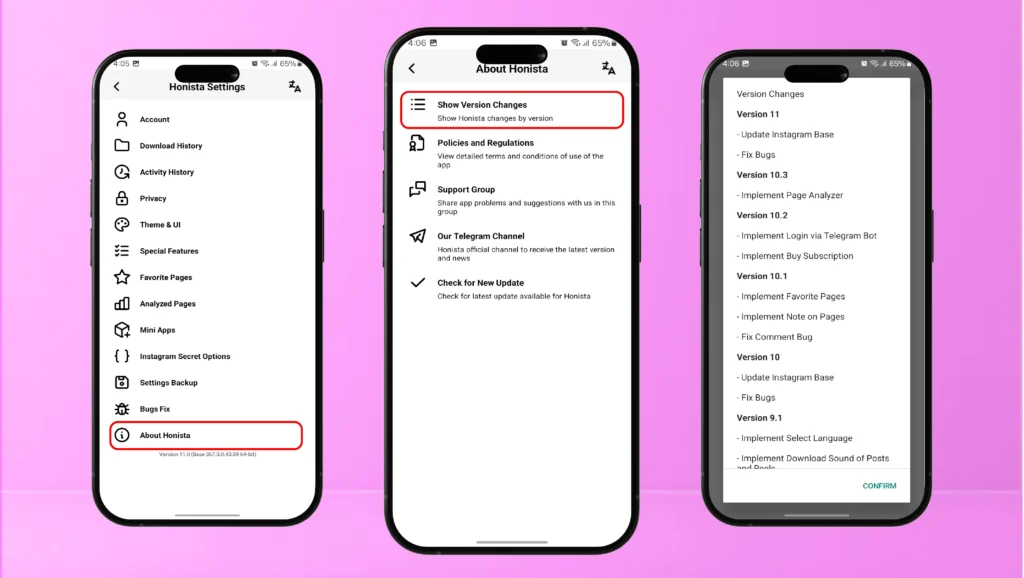 Honista APK Versions